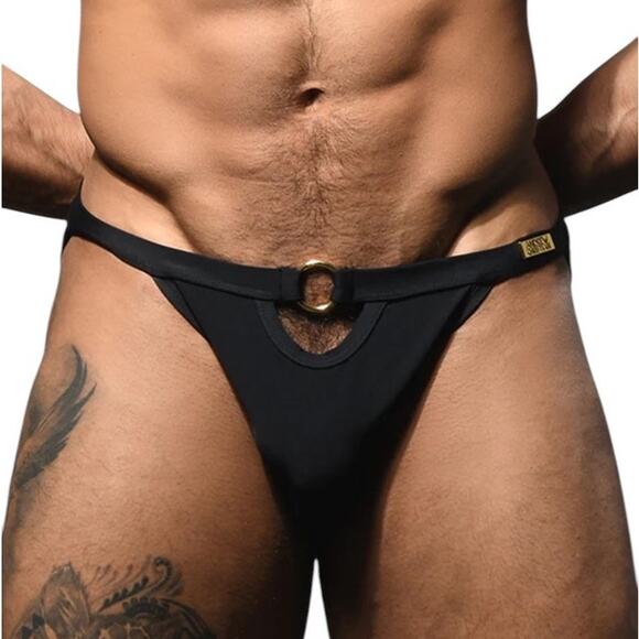Andrew Christian Savoy Ring Bikini Black XL Extra Large - Picture 1 of 6